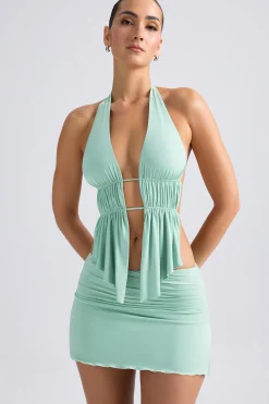 Oh Polly Women'S Clothing Sale - $65 And Under | Women'S Clothing Sale - $40 And Under^Draped A-Line Mini Skirt in Pastel Green PastelGreen