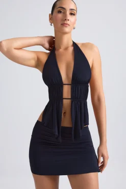 Oh Polly Women'S Clothing Sale - $65 And Under | Women'S Clothing Sale - $40 And Under^Draped A-Line Mini Skirt in Black