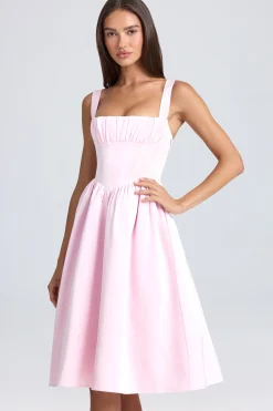 Oh Polly Wedding Guest | Satin Dresses^Draped Corset Midaxi Dress in Blush