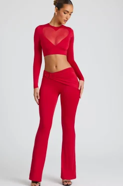 Oh Polly Women'S Clothing Sale - $65 And Under | Women'S Clothing Sale - $40 And Under^Draped Detail Straight Leg Trousers in Fire Red FireRed