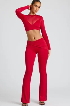 Oh Polly Women'S Clothing Sale - $65 And Under | Women'S Clothing Sale - $40 And Under^Draped Detail Straight Leg Trousers in Fire Red FireRed