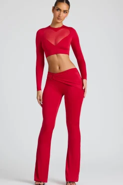 Oh Polly Women'S Clothing Sale - $65 And Under | Women'S Clothing Sale - $40 And Under^Draped Detail Straight Leg Trousers in Fire Red FireRed