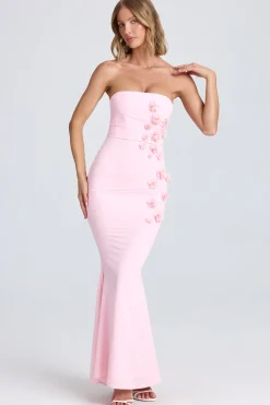Oh Polly Wedding Guest | Homecoming Dresses^Draped Floral-Appliqué Maxi Dress in Blush