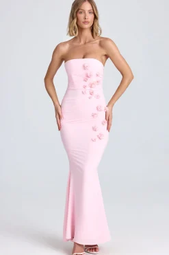 Oh Polly Wedding Guest | Homecoming Dresses^Draped Floral-Appliqué Maxi Dress in Blush