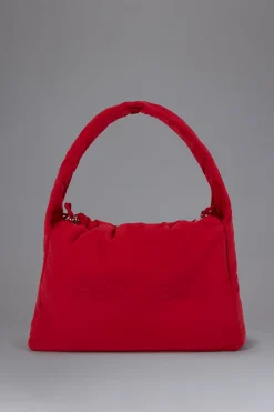 Oh Polly Gym Accessories^Drawstring Puffer Tote Bag in Cherry Red CherryRed