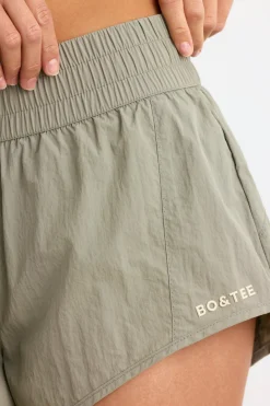 Oh Polly Matching Sets | Shorts^Elasticated Mini Shorts in Mineral