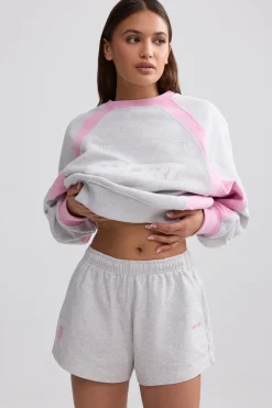 Oh Polly Matching Sets | Shorts^Elasticated Mini Shorts in Grey Marl GreyMarl