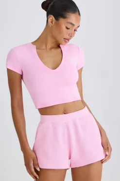 Oh Polly Shorts^Elasticated Shorts in Bubblegum Pink BubblegumPink