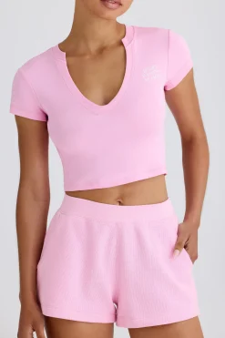 Oh Polly Shorts^Elasticated Shorts in Bubblegum Pink BubblegumPink