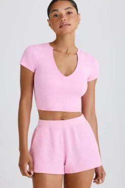 Oh Polly Shorts^Elasticated Shorts in Bubblegum Pink BubblegumPink