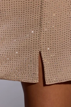 Oh Polly Party Dresses | Holiday Party Dresses & Outfits^Embellished A-Line Mini Dress in Gold