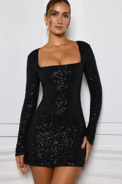 Oh Polly Party Dresses | Night Out^Embellished A-Line Mini Dress in Black
