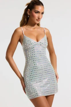 Oh Polly Party Dresses | Bride To Be^Embellished A-Line Mini Dress in Silver