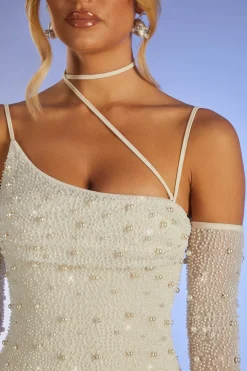 Oh Polly Party Dresses | Bride To Be^Embellished Asymmetric Corset Mini Dress in Ivory
