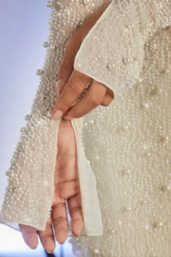 Oh Polly Party Dresses | Bride To Be^Embellished Asymmetric Corset Mini Dress in Ivory