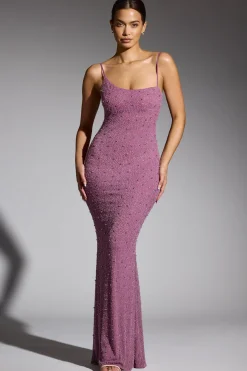 Oh Polly Wedding Guest | Party Dresses^Embellished Asymmetric Maxi Dress in Grape