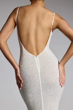 Oh Polly Party Dresses | Bride To Be^Embellished Asymmetric Maxi Dress in White