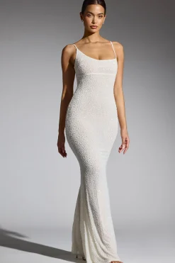 Oh Polly Party Dresses | Bride To Be^Embellished Asymmetric Maxi Dress in White