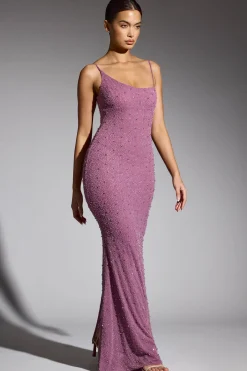 Oh Polly Wedding Guest | Party Dresses^Embellished Asymmetric Maxi Dress in Grape