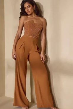 Oh Polly Women'S Clothing Sale - $65 And Under | Women'S Clothing Sale - $40 And Under^Embellished Bandeau Corset Top in Caramel
