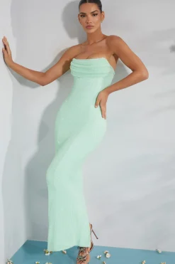 Oh Polly Party Dresses | Homecoming Dresses^Embellished Bandeau Cowl Neck Maxi Dress in Mint