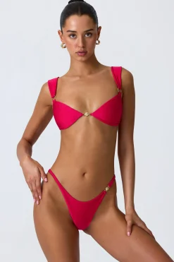 Oh Polly Bikini Sets | Bikini Tops^Embellished Bikini Top in Raspberry Pink RaspberryPink