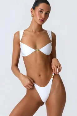 Oh Polly Bikini Sets | Bikini Tops^Embellished Bikini Top in White