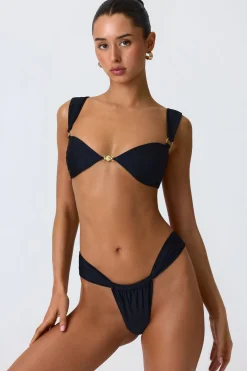 Oh Polly Bikini Sets | Bikini Tops^Embellished Bikini Top in Black