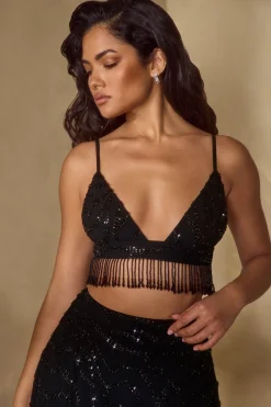 Oh Polly Women'S Clothing Sale - $65 And Under | Women'S Clothing Sale - $40 And Under^Embellished Bra Top in Black
