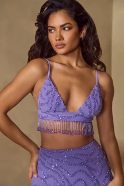 Oh Polly Women'S Clothing Sale - $65 And Under | Women'S Clothing Sale - $40 And Under^Embellished Bra Top in Purple
