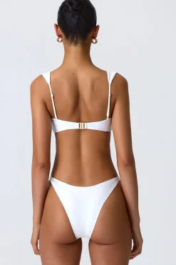 Oh Polly Bikini Sets | Bikini Bottoms^Embellished Cheeky Bikini Bottoms in White