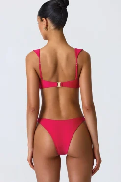 Oh Polly Bikini Sets | Bikini Bottoms^Embellished Cheeky Bikini Bottoms in Raspberry Pink RaspberryPink