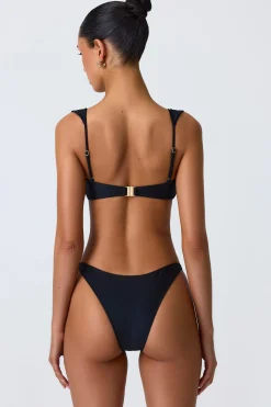 Oh Polly Bikini Sets | Bikini Bottoms^Embellished Cheeky Bikini Bottoms in Black