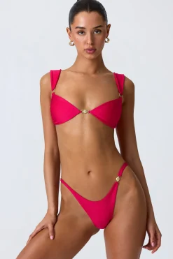 Oh Polly Bikini Sets | Bikini Bottoms^Embellished Cheeky Bikini Bottoms in Raspberry Pink RaspberryPink