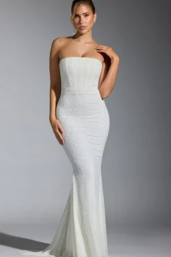 Oh Polly Party Dresses | Bride To Be^Embellished Corset Gown in White