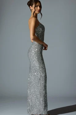 Oh Polly Holiday Party Dresses & Outfits^Embellished Corset Gown in Silver