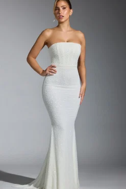 Oh Polly Party Dresses | Bride To Be^Embellished Corset Gown in White