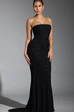 Oh Polly Party Dresses | Homecoming Dresses^Embellished Corset Gown in Black