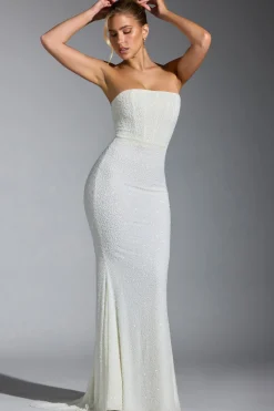 Oh Polly Party Dresses | Bride To Be^Embellished Corset Gown in White