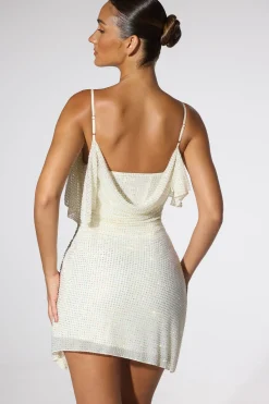 Oh Polly Party Dresses | Birthday^Embellished Corset Kaftan Mini Dress in Ivory
