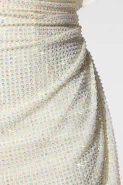 Oh Polly Party Dresses | Birthday^Embellished Corset Kaftan Mini Dress in Ivory