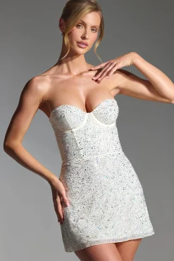 Oh Polly Party Dresses | Bride To Be^Embellished Corset Mini Dress in White