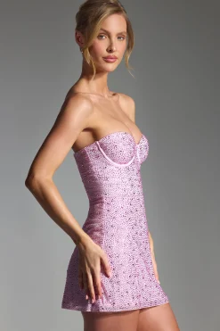 Oh Polly Party Dresses | Homecoming Dresses^Embellished Corset Mini Dress in Peony Pink PeonyPink