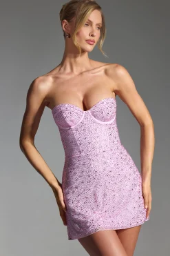 Oh Polly Party Dresses | Homecoming Dresses^Embellished Corset Mini Dress in Peony Pink PeonyPink