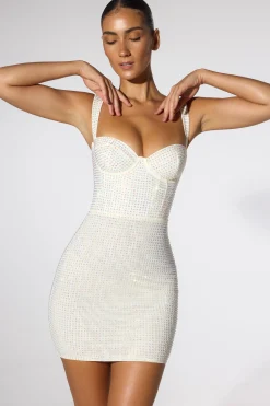 Oh Polly Party Dresses | Bride To Be^Embellished Corset Mini Dress in Ivory