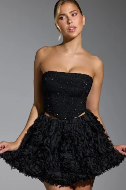 Oh Polly Co-Ords | Tops^Embellished Corset Top in Black