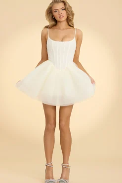 Oh Polly Party Dresses | Bride To Be^Embellished Corset Tulle Skirt Mini Dress in White