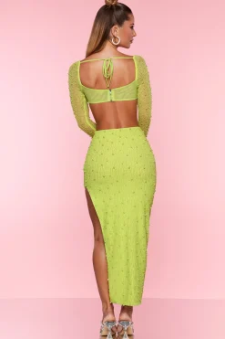 Oh Polly Women'S Clothing Sale - $65 And Under | Women'S Clothing Sale - $40 And Under^Embellished Cowl Neck Crop Top in Lime