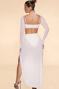 Oh Polly Party Dresses | Bride To Be^Embellished Cowl Neck Maxi Dress in Ivory