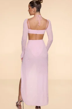Oh Polly Wedding Guest | Party Dresses^Embellished Cowl Neck Maxi Dress in Blush